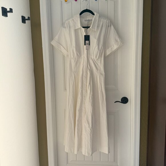 Elegant White Midi Dress - Picture 1 of 9